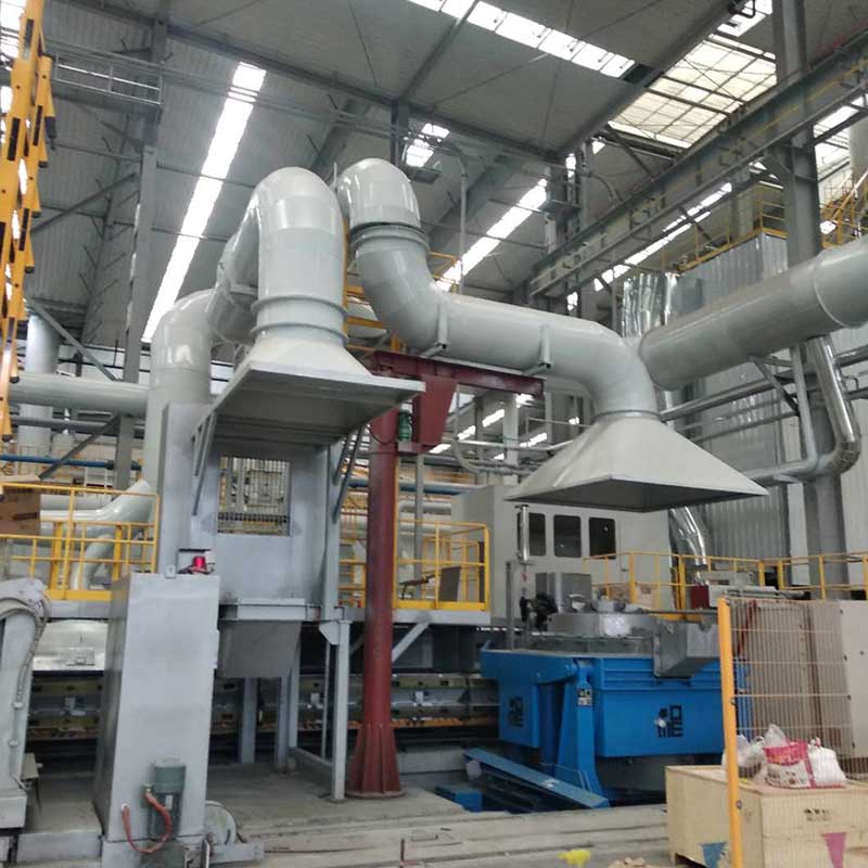 Очистка дымовых газов на участке заливки, участке охлаждения и летучих органических соединений (VOCs)