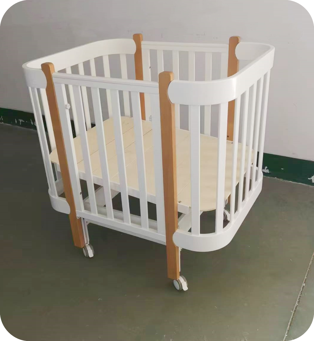 Детская кроватка из натурального дерева, 140*70cm большого размера, многофункциональная, с возможностью укачивания и трансформации в детский кровать. Ограниченное количество на складе.