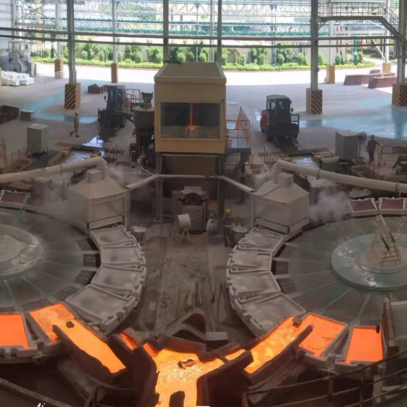 Автоматическая машина для литья под двумя дисками с двумя ковшами и дозированной разливкой