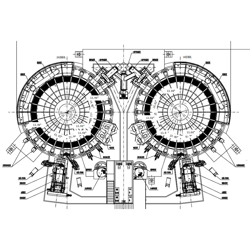 Автоматическая машина для литья под двумя дисками с четырьмя ковшами и дозированной разливкой