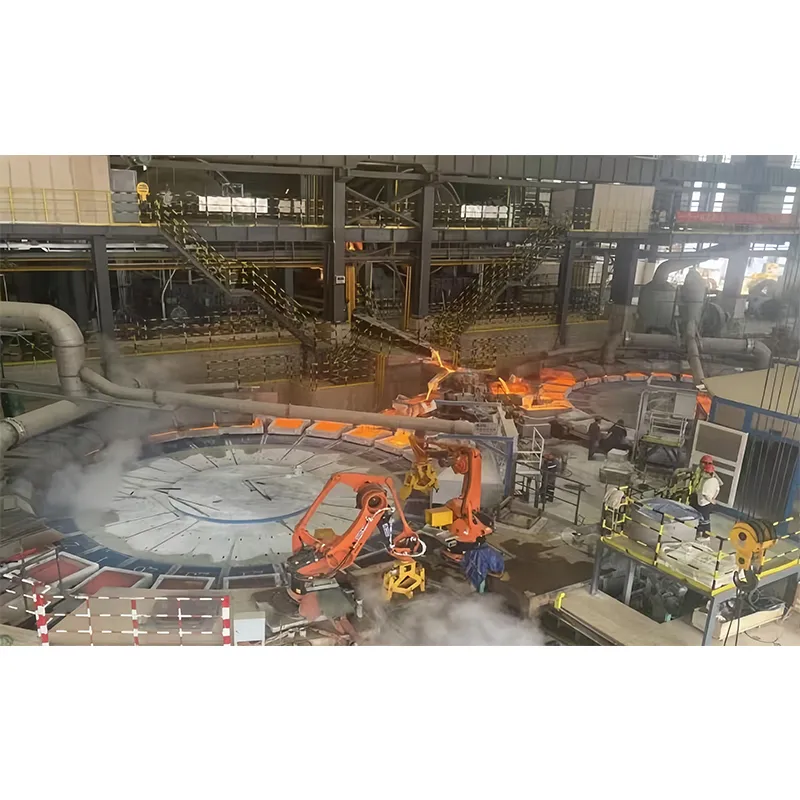 Автоматическая машина для литья под двумя дисками с четырьмя ковшами и дозированной разливкой