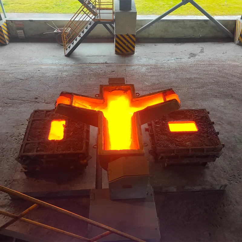 Литниковая установка с медными изложницами