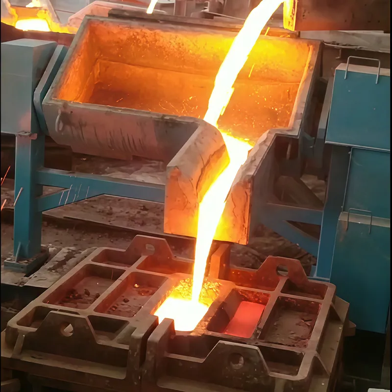 Литниковая установка с медными изложницами