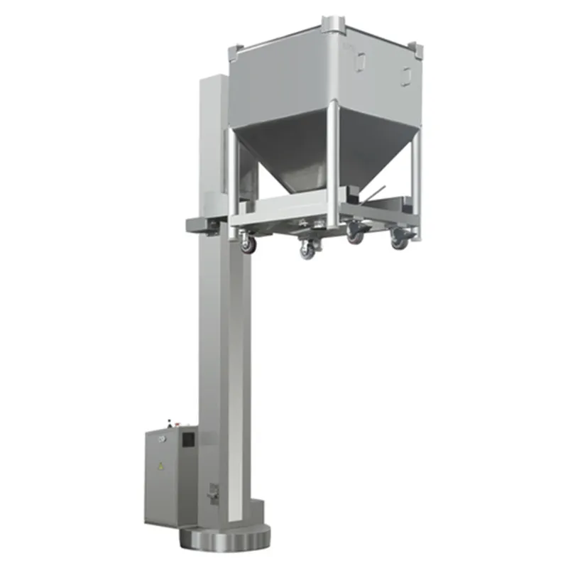 Загрузчик с подъемом емкостей для материала