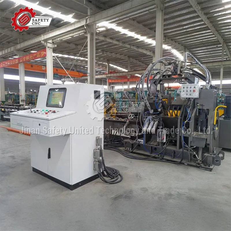 Линия для пробивки, маркировки и резки уголка, швеллерной стали и стальных полосы с ЧПУ, серия JBX.