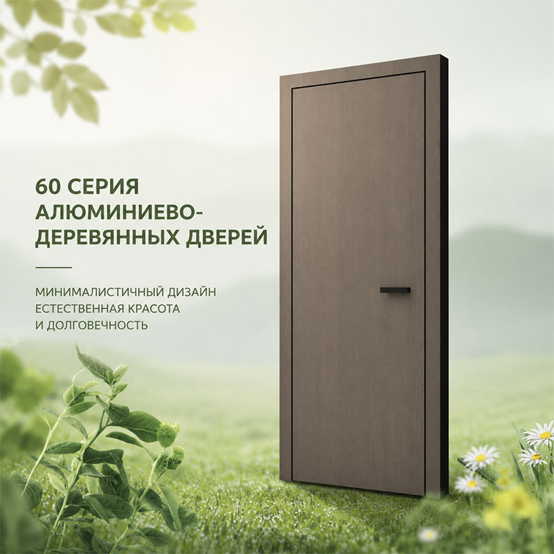 Алюминиево-деревянная дверь серии 60