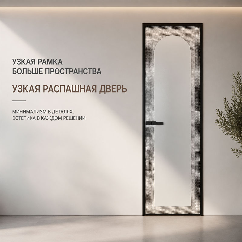 Узкопрофильная распашная дверь