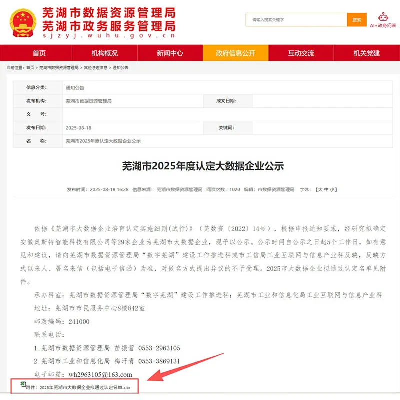 В 2025 году компания Anhui Moker получила сертификат Big Data Enterprise.