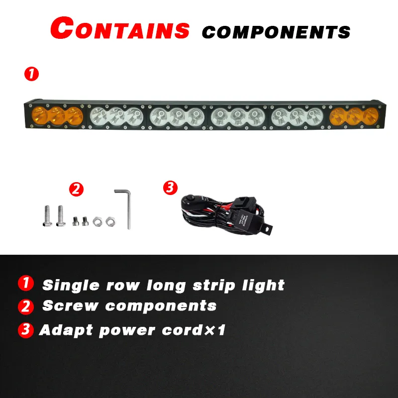 Светодиодная панель 32 дюйма для внедорожников с двойным цветом белый/янтарный – универсальная вспомогательная рабочая фара для автомобиля