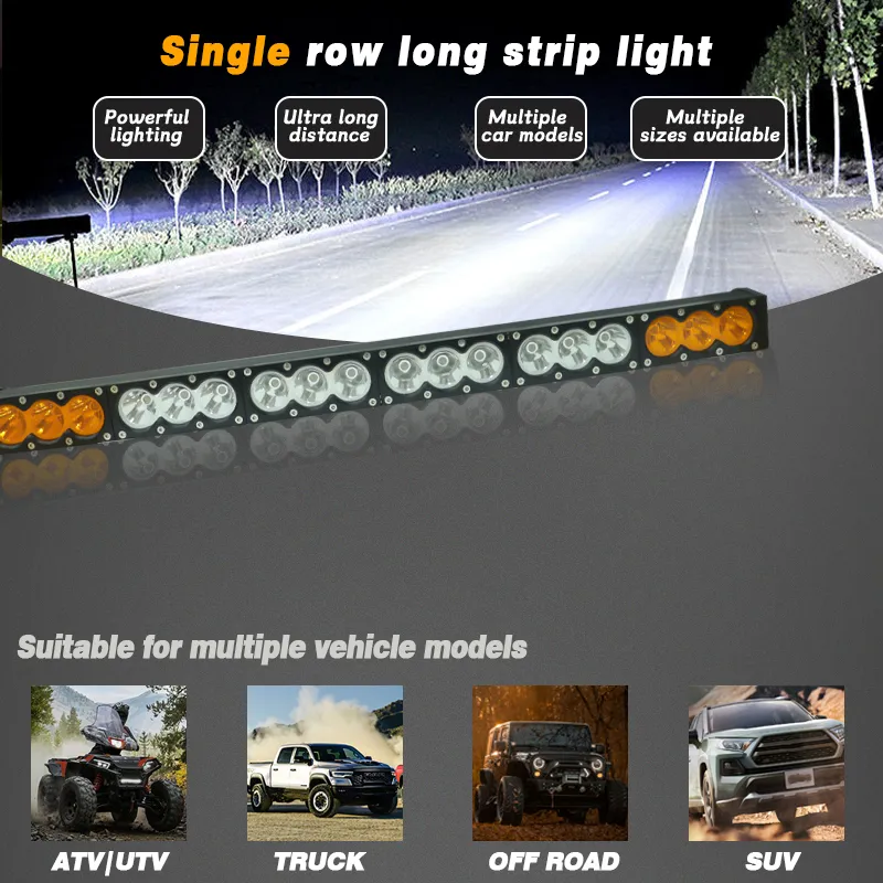 Светодиодная панель 32 дюйма для внедорожников с двойным цветом белый/янтарный – универсальная вспомогательная рабочая фара для автомобиля