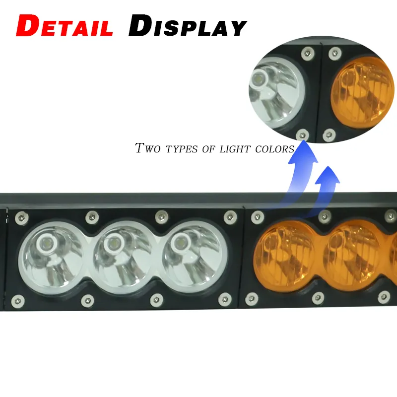 Светодиодная панель 32 дюйма для внедорожников с двойным цветом белый/янтарный – универсальная вспомогательная рабочая фара для автомобиля