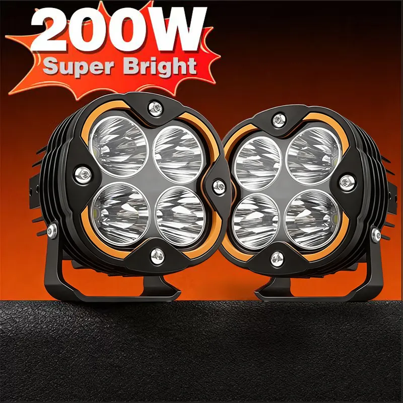 Новый сверхяркий светодиодный дополнительный фара для движения по бездорожью 200Вт 5 дюймов с дневным ходовым светом 24В, туманная и дальняя фара для авто, грузовиков, пикапов, ATV, UTV
