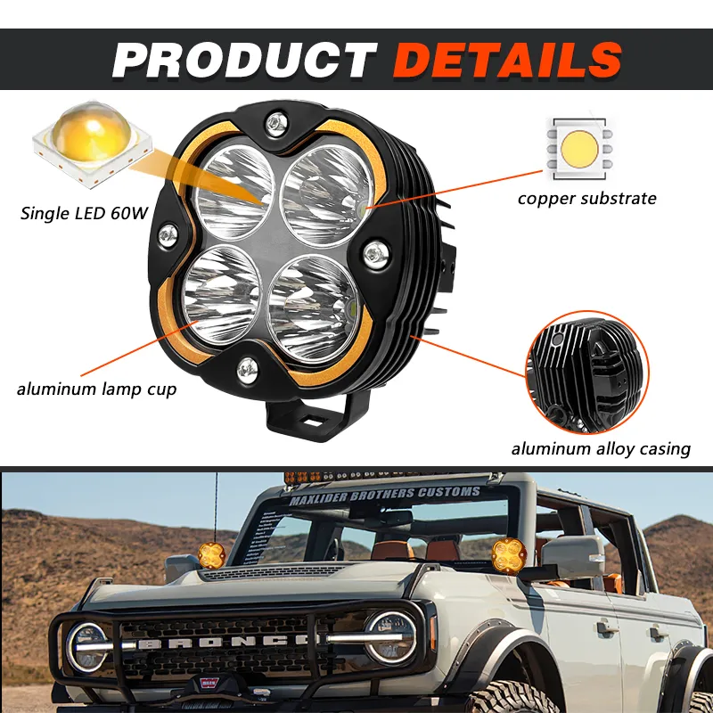 Новый сверхяркий светодиодный дополнительный фара для движения по бездорожью 200Вт 5 дюймов с дневным ходовым светом 24В, туманная и дальняя фара для авто, грузовиков, пикапов, ATV, UTV