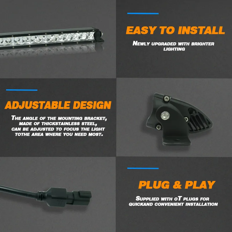 Черная модульная светоодиодная панель с сборной конструкцией 22 дюйма – для внедорожников 4×4 и грузовиков