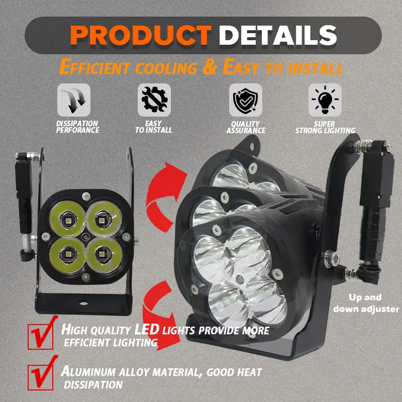 Индивидуальные сверхяркие светодиодные противотуманные вспомогательные фары 3,5 дюйма 80 Вт с вертикальным поворотом