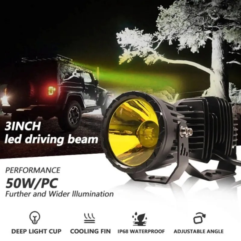Противотуманная фара 50W 3.5 желтая для SUV, пи...