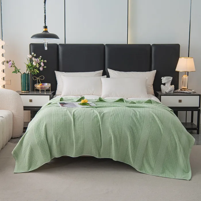 Хлопковое плед-одеяло с сотовой петлей, универсальное для сна, кондиционера