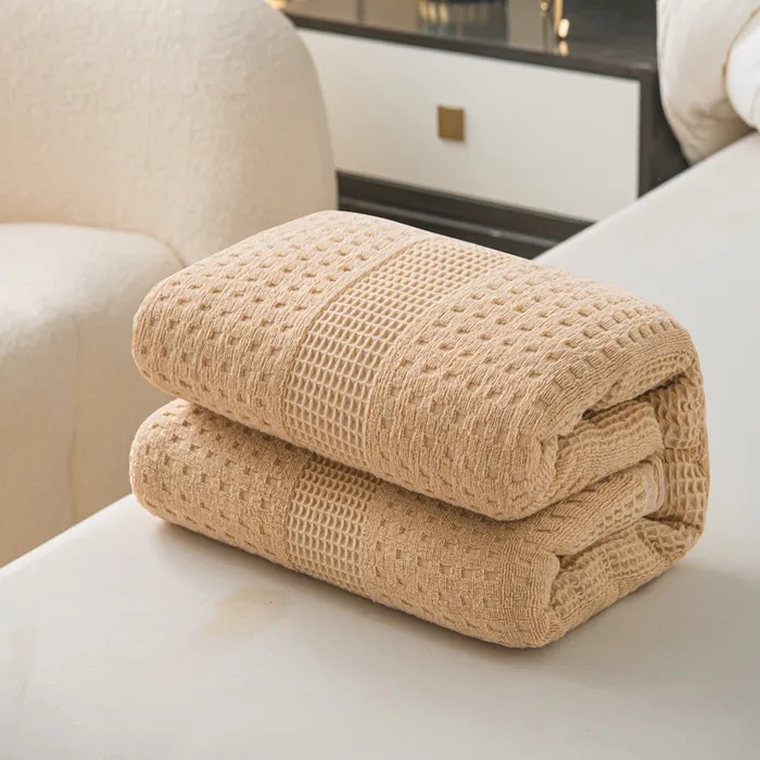 Хлопковое плед-одеяло с сотовой петлей, универсальное для сна, кондиционера