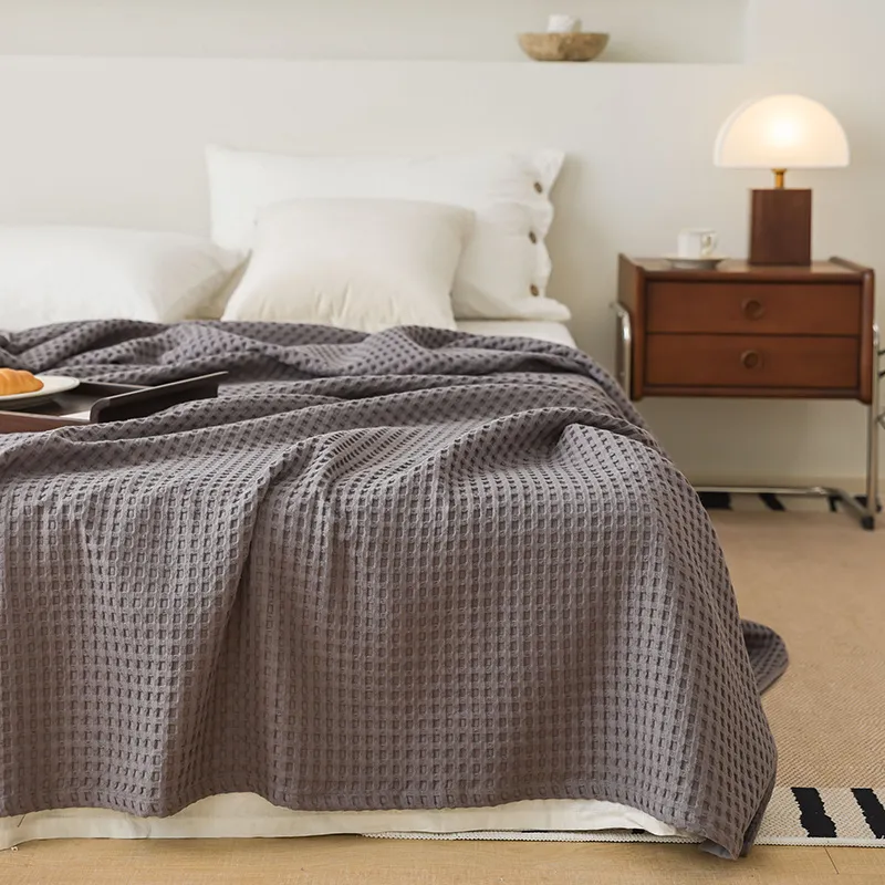 Хлопковый вафельный плед из марли, для лета, всех сезонов, кондиционера и дивана