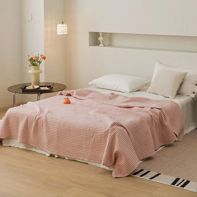 Хлопковый вафельный плед из марли, для лета, всех сезонов, кондиционера и дивана