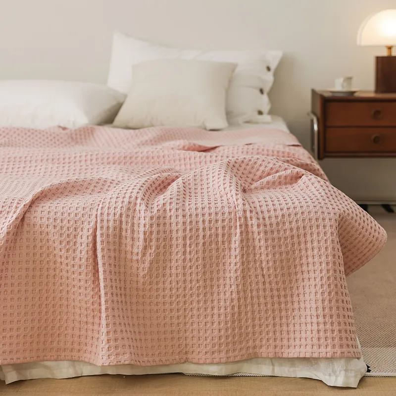 Хлопковый вафельный плед из марли, для лета, всех сезонов, кондиционера и дивана