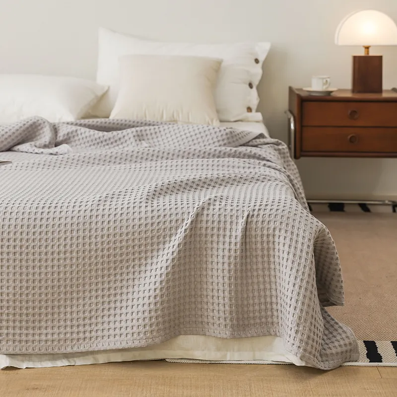 Хлопковый вафельный плед из марли, для лета, всех сезонов, кондиционера и дивана