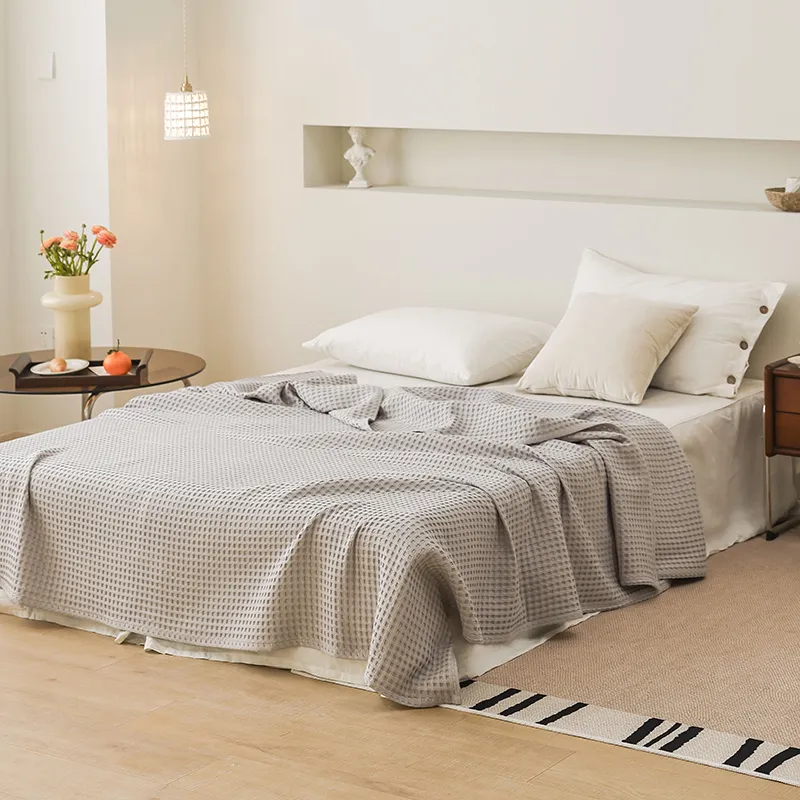 Хлопковый вафельный плед из марли, для лета, всех сезонов, кондиционера и дивана