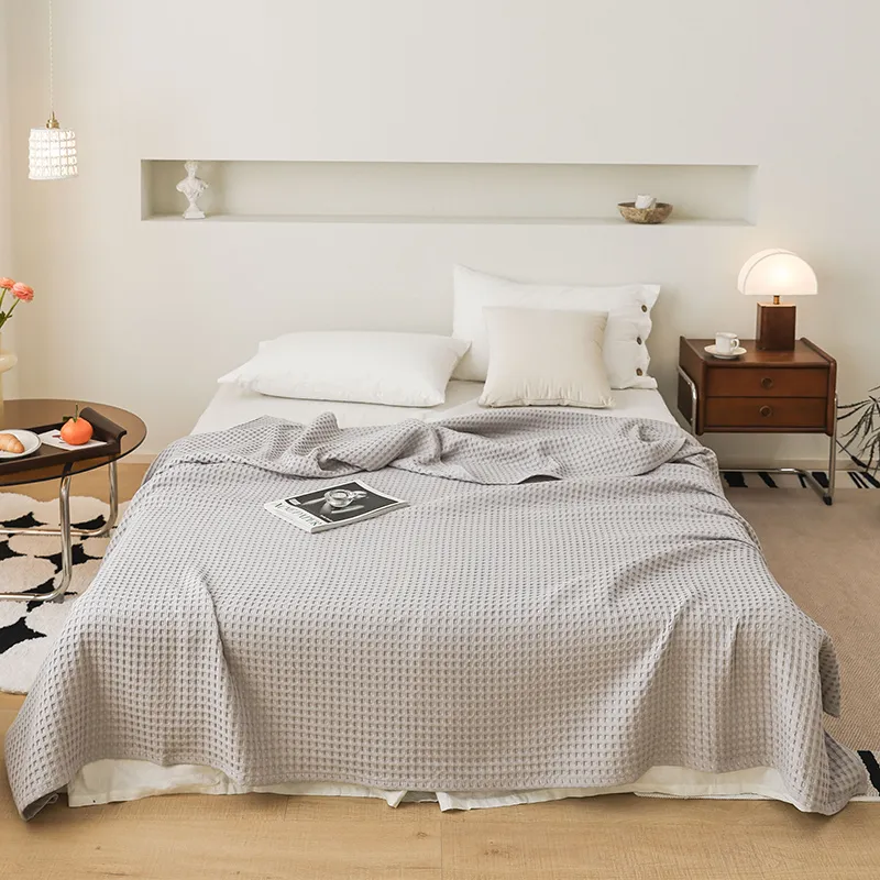 Хлопковый вафельный плед из марли, для лета, всех сезонов, кондиционера и дивана