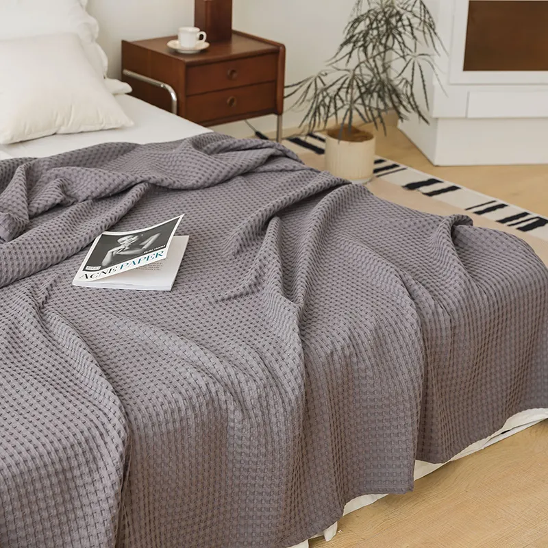 Хлопковый вафельный плед из марли, для лета, всех сезонов, кондиционера и дивана