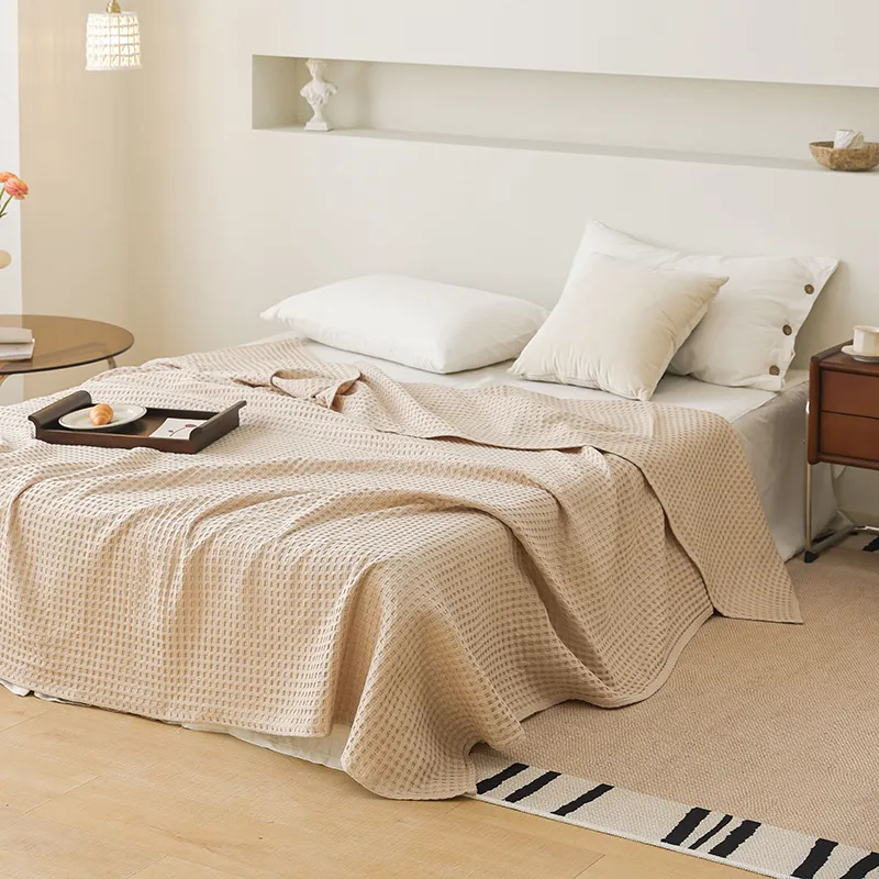 Хлопковый вафельный плед из марли, для лета, всех сезонов, кондиционера и дивана