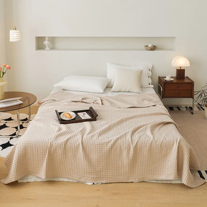 Хлопковый вафельный плед из марли, для лета, всех сезонов, кондиционера и дивана