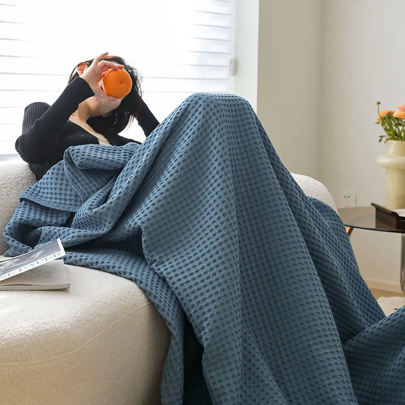 Хлопковый вафельный плед из марли, для лета, всех сезонов, кондиционера и дивана