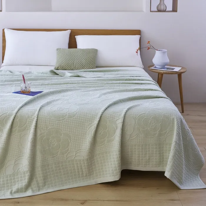 Хлопковый плед с ворсом петлей, Категория А, универсальный