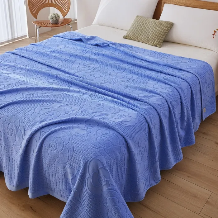 Хлопковый плед с ворсом петлей, Категория А, универсальный