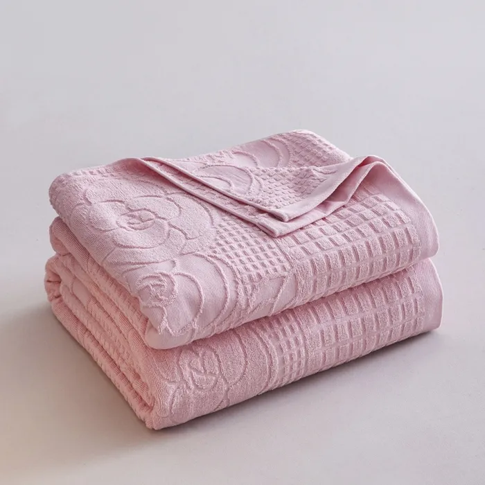 Хлопковый плед с ворсом петлей, Категория А, универсальный