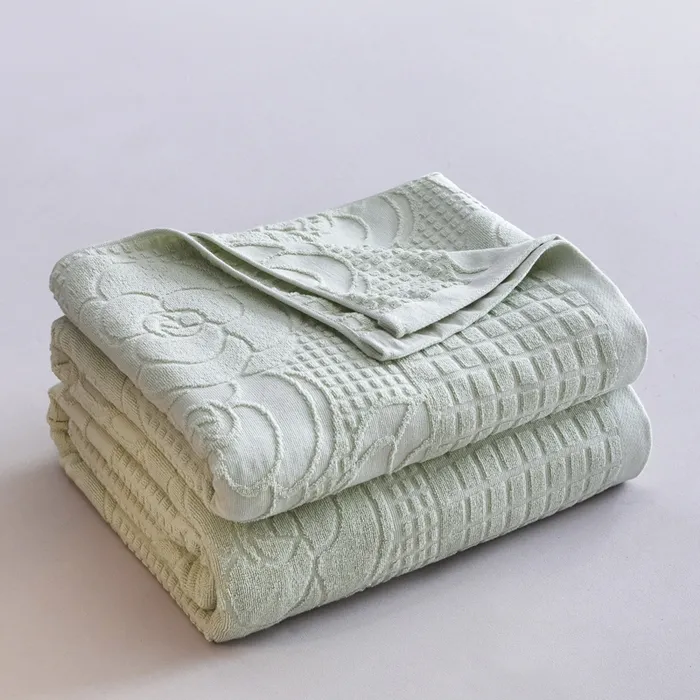 Хлопковый плед с ворсом петлей, Категория А, универсальный