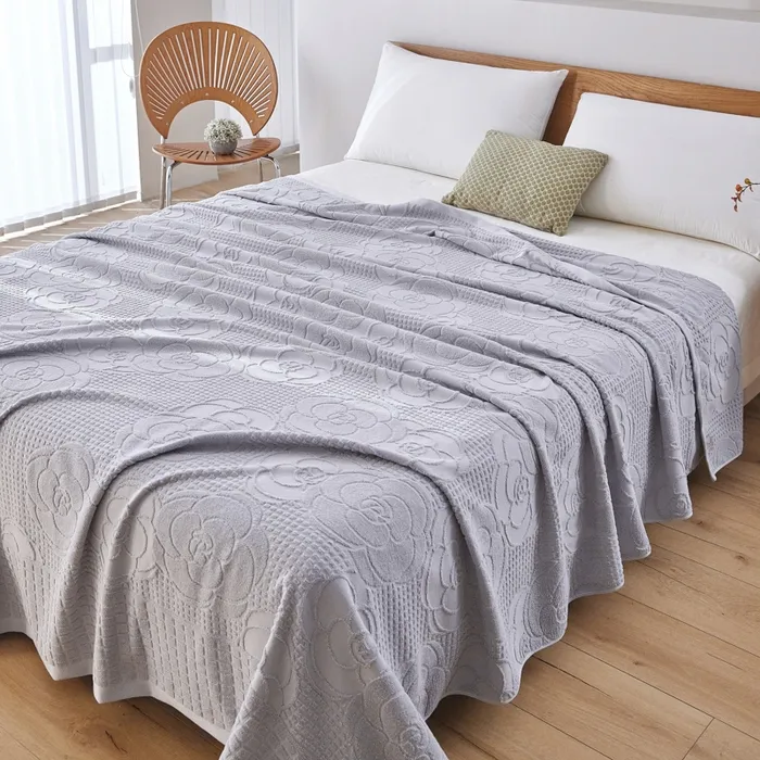 Хлопковый плед с ворсом петлей, Категория А, универсальный