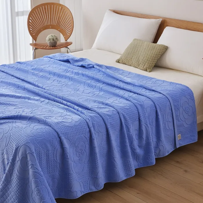 Хлопковый плед с ворсом петлей, Категория А, универсальный