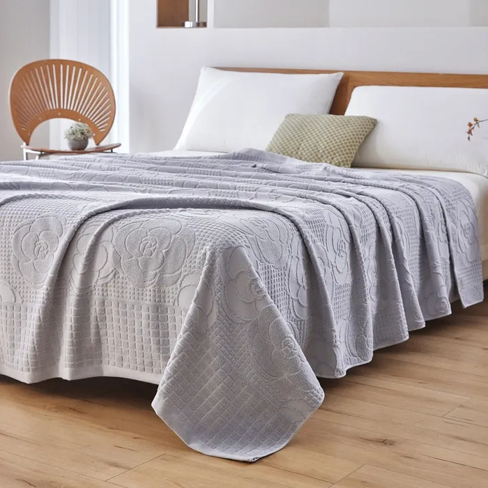 Хлопковый плед с ворсом петлей, Категория А, универсальный