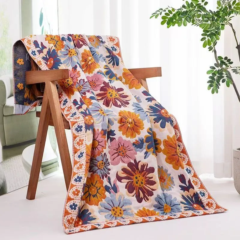 Четырехслойное банное полотенце из смеси полиэстера и хлопка