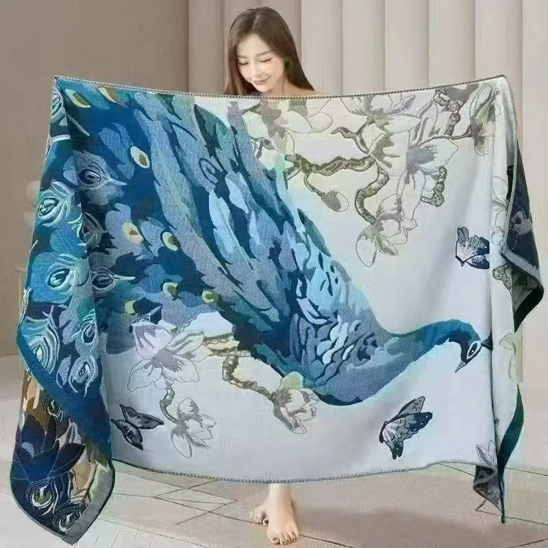 Четырехслойное банное полотенце из смеси полиэстера и хлопка