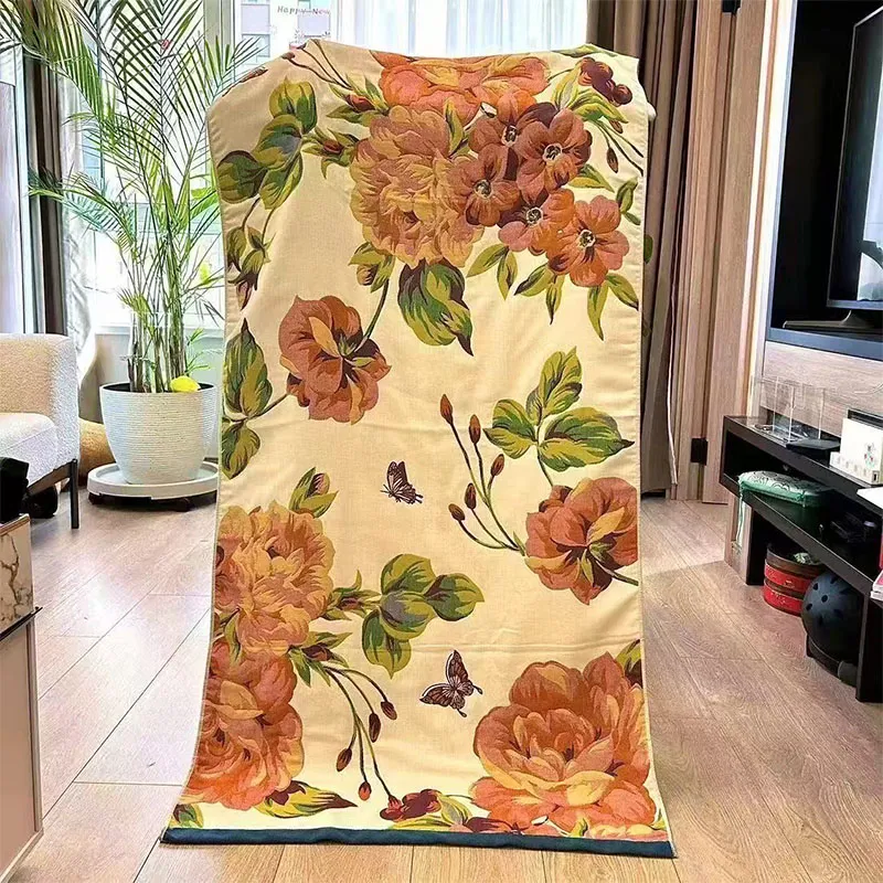 Четырехслойное банное полотенце из смеси полиэстера и хлопка