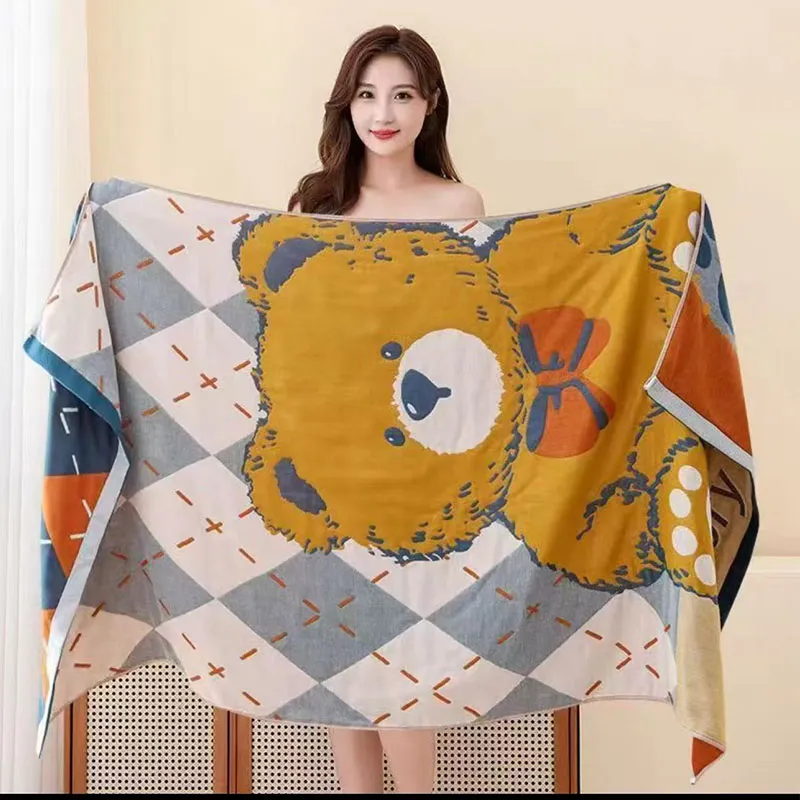 Четырехслойное банное полотенце из смеси полиэстера и хлопка