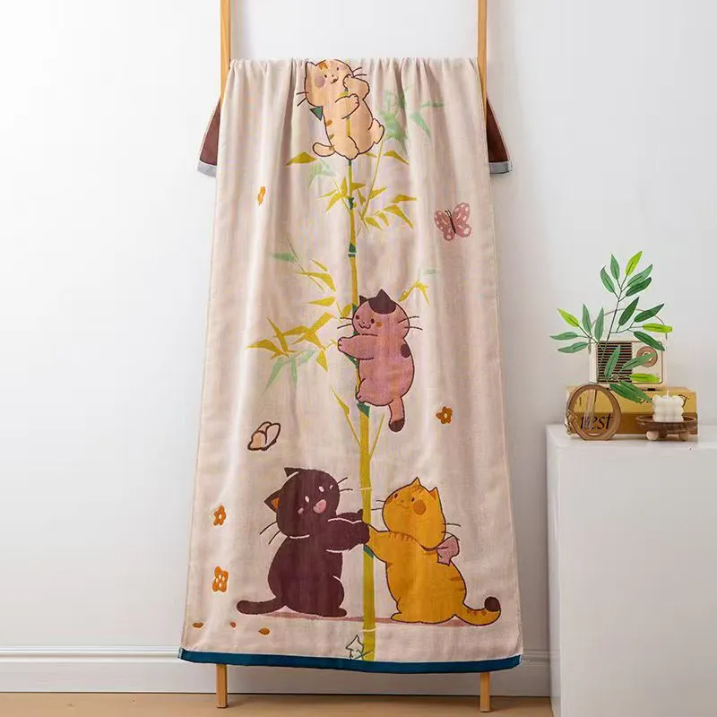 Четырехслойное банное полотенце из смеси полиэстера и хлопка