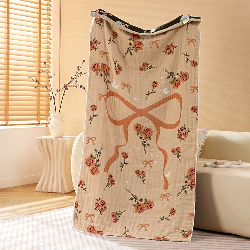 Четырехслойное банное полотенце из чистого хлопка