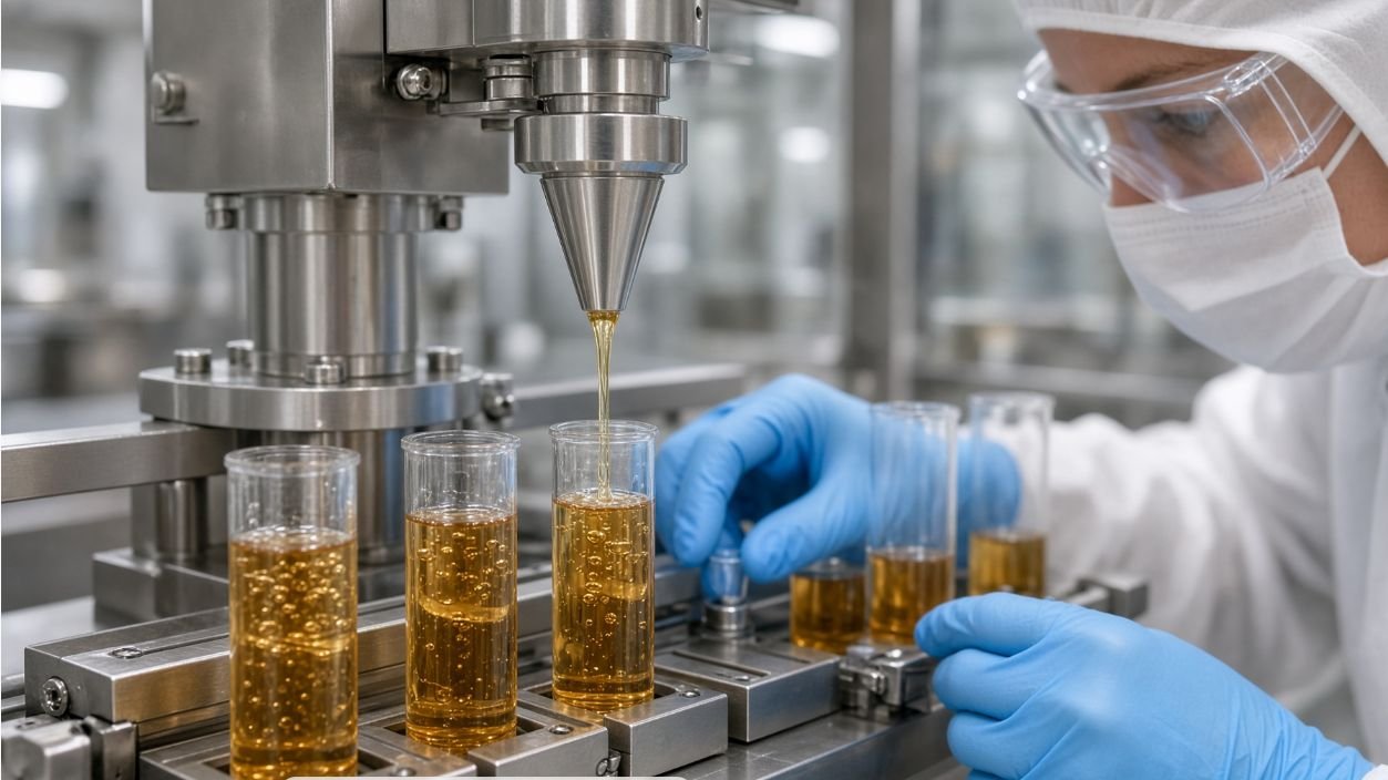 Проверка воздушных включений и остатка продукта в ветеринарном шприце