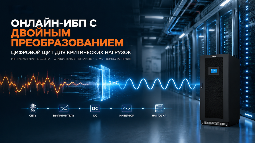 ИБП с двойным преобразованием Prostar для серверной и промышленных нагрузок