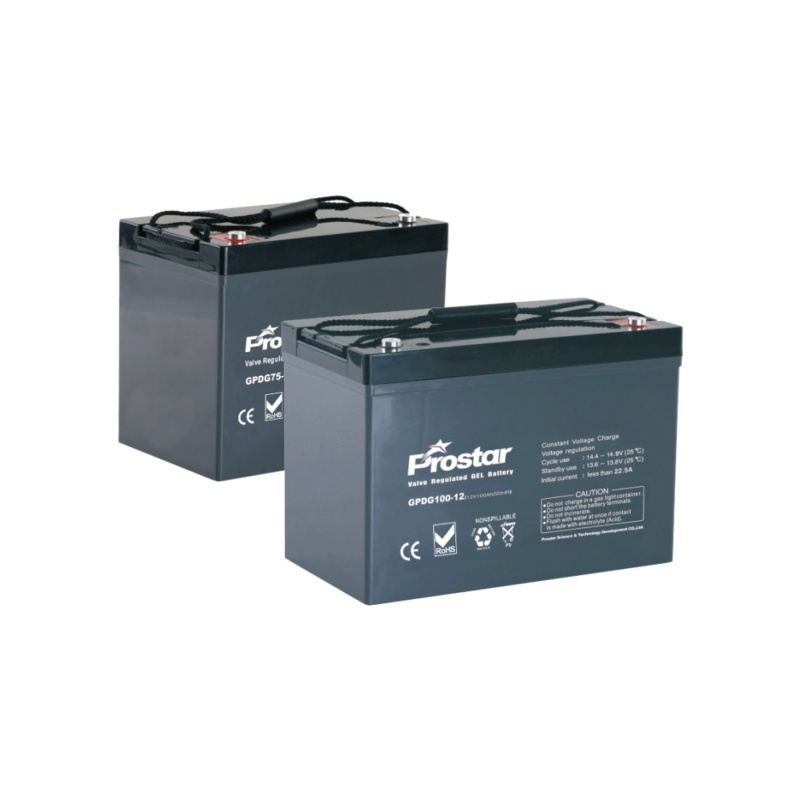 Гелевые аккумуляторы глубокого разряда 12В 24–260Ач | 700+ циклов для солнечных станций | Prostar