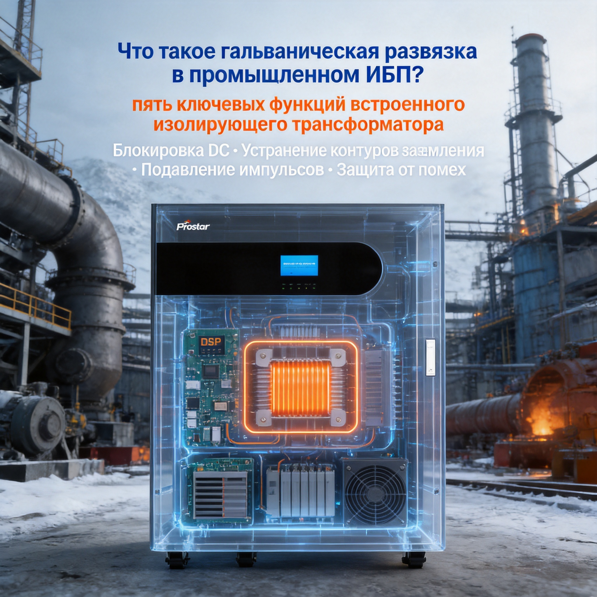 Гальваническая развязка в промышленных ИБП: функции встроенного трансформатора