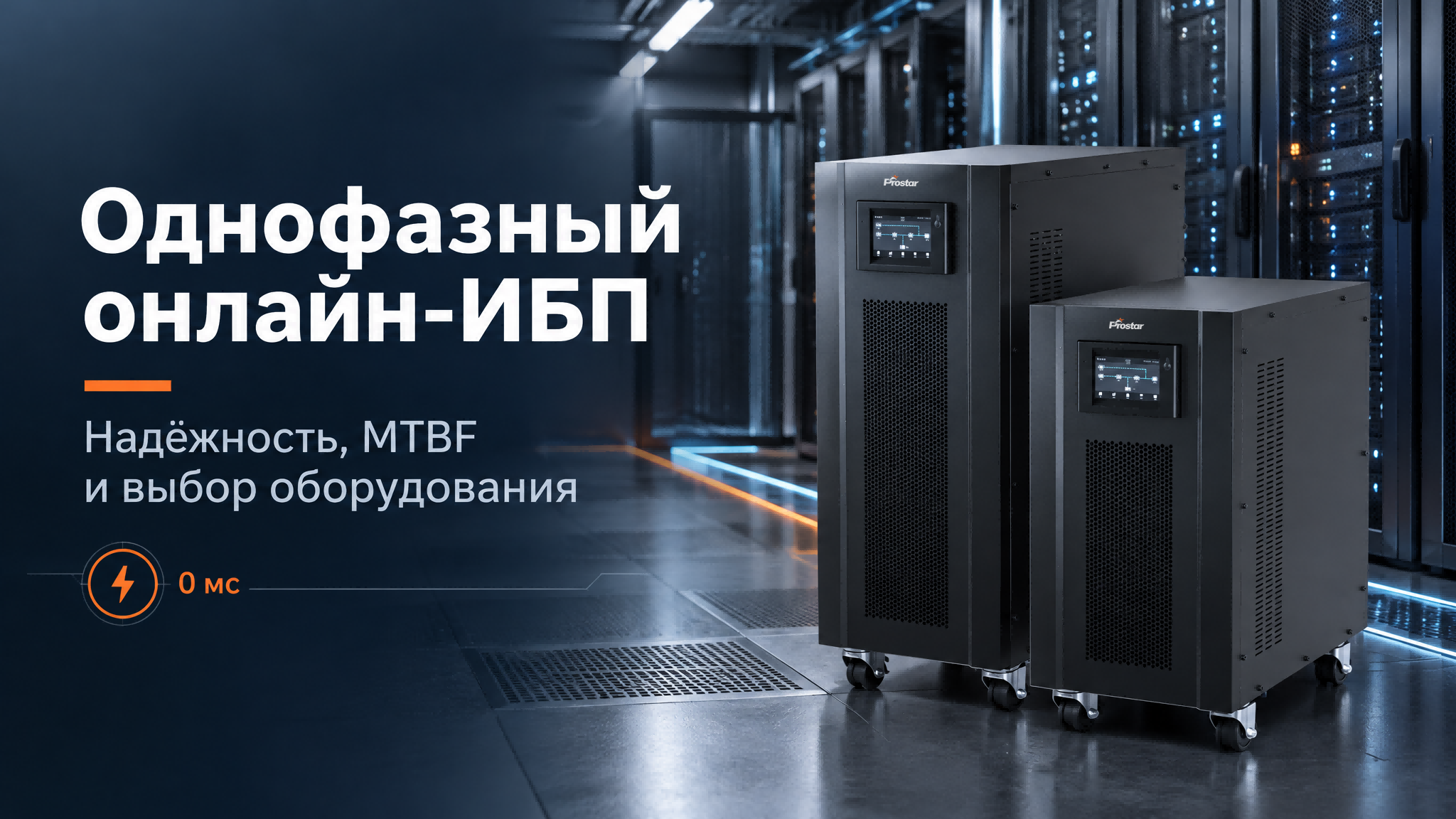 Однофазный онлайн ИБП Prostar для серверов, ПЛК и медицинского оборудования